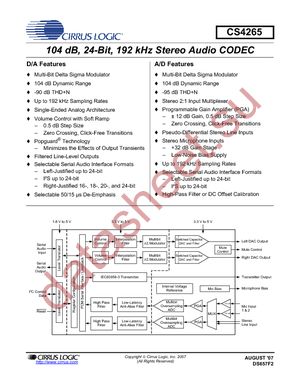 CS4265-CNZ datasheet  